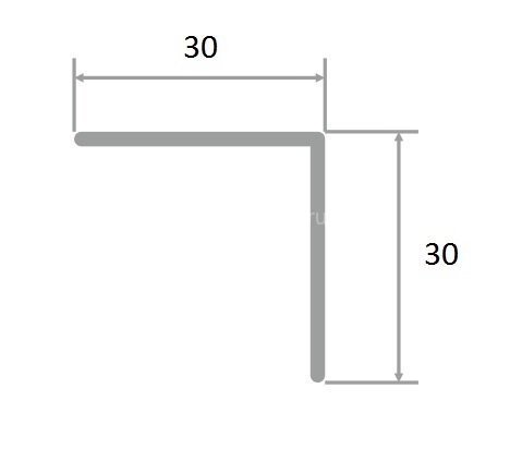 Заказать Угол защитный 30х30 мм прямой алюминий PV75-09 Шампань блестящая 2,7 м Заказать Угол защитный 30х30 мм прямой алюминий PV75-09 Шампань блестящая 2,7 м