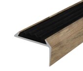 Порог угловой с черной резиновой вставкой Д01 КД Дуб венский 2,7 м Порог угловой с черной резиновой вставкой Д01 КД Дуб венский 2,7 м