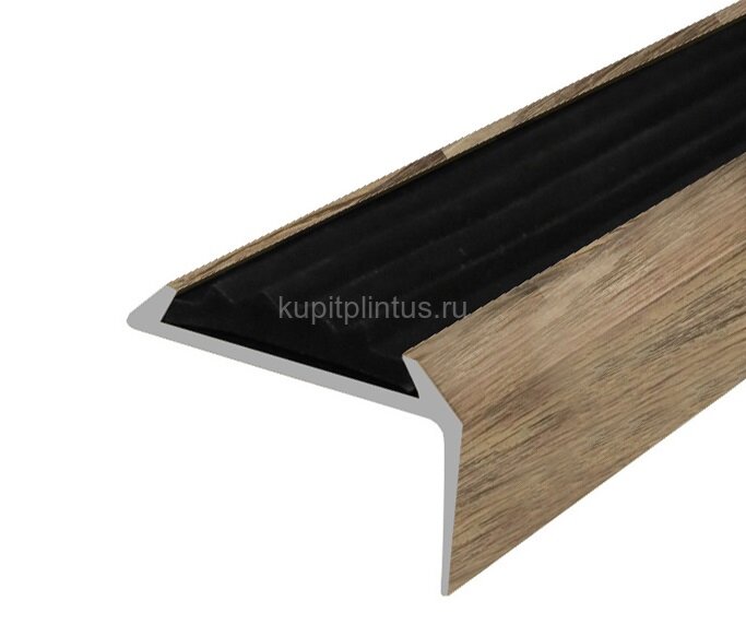 Заказать Порог угловой с черной резиновой вставкой Д01 КД Дуб венский 2,7 м Заказать Порог угловой с черной резиновой вставкой Д01 КД Дуб венский 2,7 м