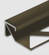Алюминиевый профиль для плитки внешний Квадрат 14х14 мм PV72-10 коричневый матовый 2,7 м