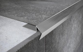 Наружний профиль из нержавеющей стали для плитки 10 мм FX 10 S сатинированная сталь 2,7 м