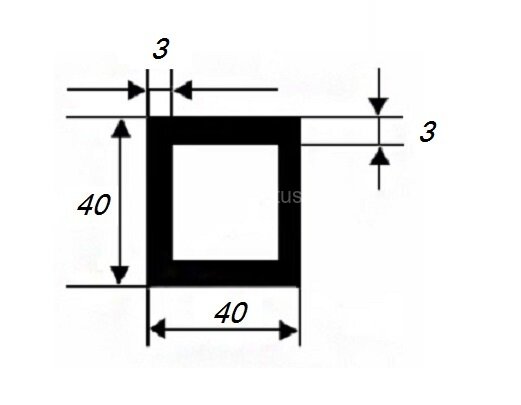 Заказать Бокс квадратный 40х40х3 мм из алюминия 3 м Заказать Бокс квадратный 40х40х3 мм из алюминия 3 м