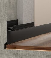 Алюминиевый плинтус теневой с LED подсветкой с экраном ПО-195 черный матовый 2,7 м