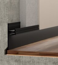 Алюминиевый плинтус теневой с LED подсветкой с экраном ПО-195 черный матовый 2,7 м Алюминиевый плинтус теневой с LED подсветкой с экраном ПО-195 черный матовый 2,7 м