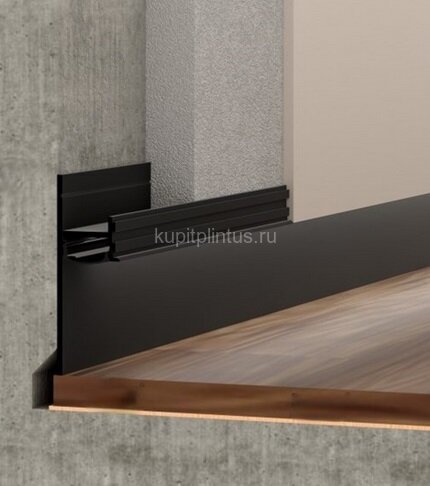 Заказать Алюминиевый плинтус теневой с LED подсветкой с экраном ПО-195 черный матовый 2,7 м Заказать Алюминиевый плинтус теневой с LED подсветкой с экраном ПО-195 черный матовый 2,7 м