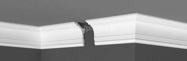 Заказать Потолочный плинтус 91х62 мм Де-Багет Декор ДП 43/110 белый 2 м Заказать Потолочный плинтус 91х62 мм Де-Багет Декор ДП 43/110 белый 2 м