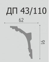 Заказать Потолочный плинтус 91х62 мм Де-Багет Декор ДП 43/110 белый 2 м Заказать Потолочный плинтус 91х62 мм Де-Багет Декор ДП 43/110 белый 2 м