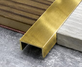 Латунный П-профиль 10х15х10 мм шлифованный PU15 3м