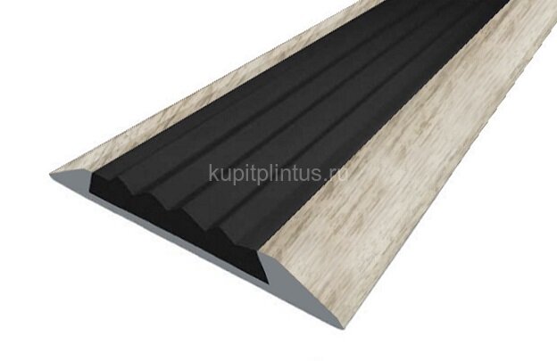Заказать Порог противоскользящий с черной вставкой Д15 КД Дуб венеция (декорированный) 2,7 м 