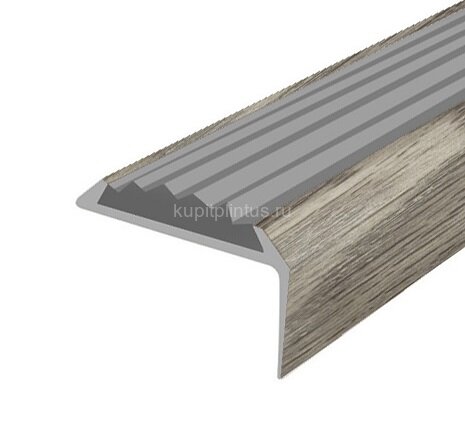 Заказать Порог угловой с серой резиновой вставкой Д01 КД Дуб пепельный 2,7 м 