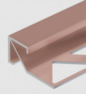 Алюминиевый профиль для плитки внешний Квадрат 14х14 мм PV72-14 розовый матовый 2,7 м