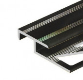 Алюминиевый профиль лестничный 20х12 мм PV58-18 черный матовый 2,7 м