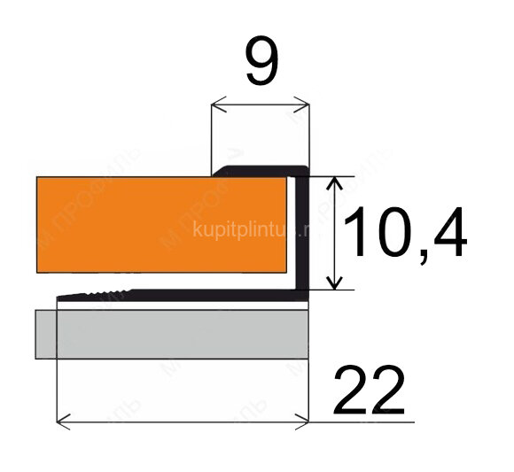 Заказать Окантовочный С-профиль алюминиевый 10 мм MP55 26-Белое дерево 2,7 м 