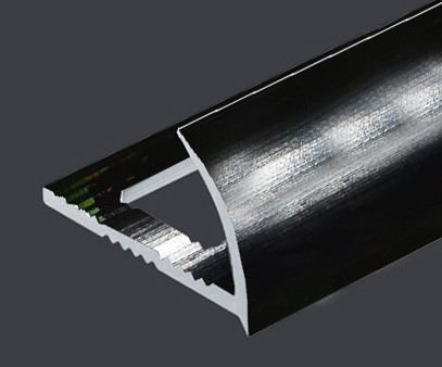 Заказать C-профиль для плитки алюминий 10 мм PV17-19 черный блестящий 2,7 м 