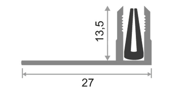 Заказать Монтажная планка ПТО-14 из алюминия с резиновой вставкой 2,7 м Заказать Монтажная планка ПТО-14 из алюминия с резиновой вставкой 2,7 м