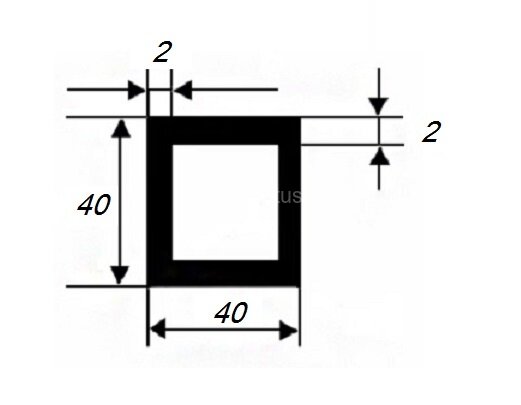 Заказать Бокс квадратный 40х40х2 мм из алюминия 3 м Заказать Бокс квадратный 40х40х2 мм из алюминия 3 м