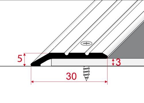 Заказать Алюминиевый порог с насечками окантовочный 30 мм Effector A 01-02 Шампань 2,7 м 