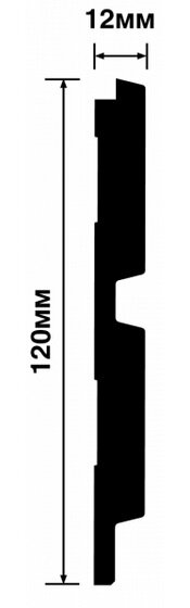 Заказать Стеновая панель 120х12 мм Hiwood LV123 BK114K черный 2,7м 