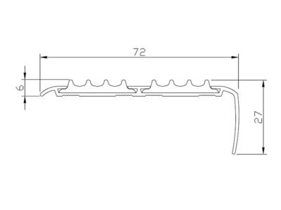 Заказать Угловой профиль алюминиевый с двумя противоскользящими резиновыми вставками Евроступень АУ 72 серый 2,5 м 