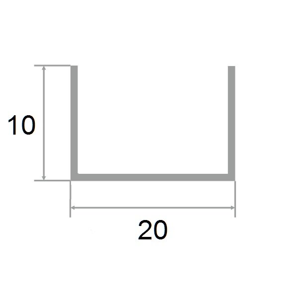 Заказать Латунный П-профиль 10х20х10 мм шлифованный PU20 3м 