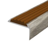 Порог угловой с коричневой резиновой вставкой Д01 КД Дуб пепельный 2,7 м Порог угловой с коричневой резиновой вставкой Д01 КД Дуб пепельный 2,7 м