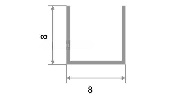 Заказать Алюминиевый П-профиль 8х8 мм П-8х8-05 бронза глянец 2.7 м 
