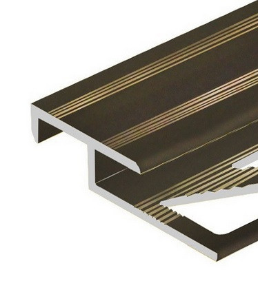 Заказать Алюминиевый профиль лестничный 20х12 мм PV58-10 коричневый матовый 2,7 м 