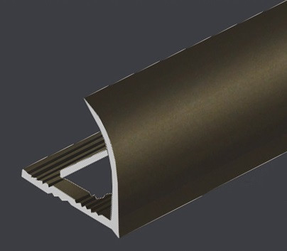 Заказать Алюминиевый C-образный профиль 12 мм PV24-10 коричневый матовый 2,7 м 