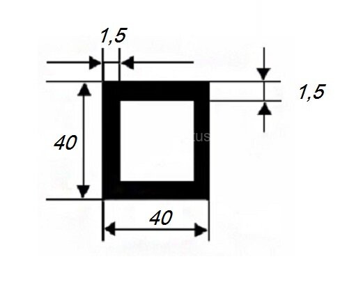 Заказать Бокс квадратный 40х40х1,5 мм из алюминия 3 м Заказать Бокс квадратный 40х40х1,5 мм из алюминия 3 м