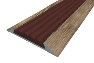 Порог противоскользящий с коричневой вставкой Д15 Дуб венский (декорированный) 2,7 м Порог противоскользящий с коричневой вставкой Д15 Дуб венский (декорированный) 2,7 м