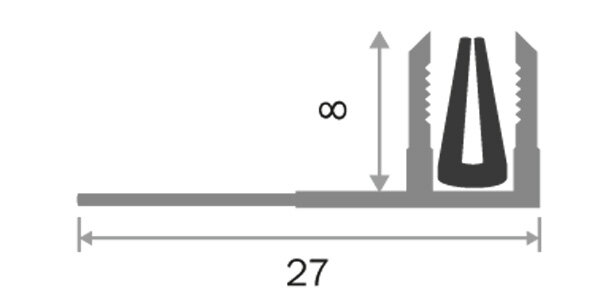 Заказать Монтажная планка ПТО-10 из алюминия с резиновой вставкой 2,7 м 