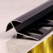 Профиль алюминиевый под плитку фигурный ПО-10х10 Золото глянцевое 2,7 м