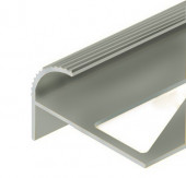 Профиль под плитку для ступеней F-образный 12 мм алюминий PV57-02 Серебро матовое 2,7 м