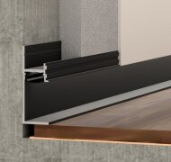 Алюминиевый плинтус теневой с LED подсветкой с экраном ПО-196 черный матовый 2,7 м Алюминиевый плинтус теневой с LED подсветкой с экраном ПО-196 черный матовый 2,7 м