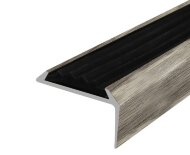 Порог угловой с черной резиновой вставкой Д01 КД Дуб пепельный 2,7 м Порог угловой с черной резиновой вставкой Д01 КД Дуб пепельный 2,7 м