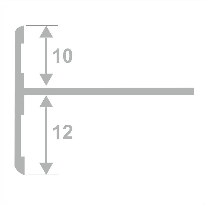 Заказать Алюминиевый торцевой Т-профиль 23 мм ПО-158-28 черный матовый 2.7 м 