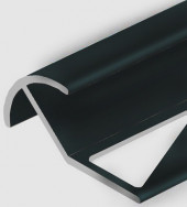 Алюминиевый профиль под плитку для наружных углов 12 мм PV71-19 черный блестящий 2,7 м