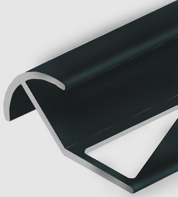 Заказать Алюминиевый профиль под плитку для наружных углов 12 мм PV71-19 черный блестящий 2,7 м 