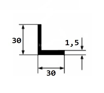 Заказать Алюминиевый уголок анод серебро 30х30х1,5 мм 3 м Заказать Алюминиевый уголок анод серебро 30х30х1,5 мм 3 м