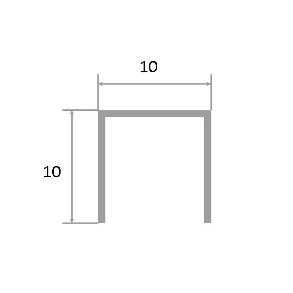 Заказать П-профиль алюминиевый 10х10 мм П-10х10-10 белый 2,7 м 