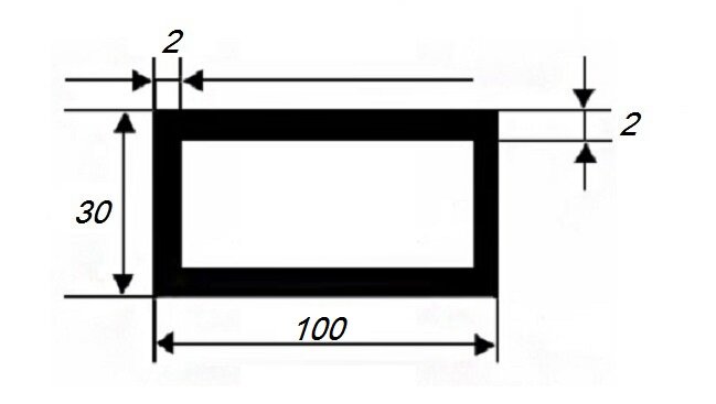 Заказать Бокс прямоугольный 30х100х2 мм из алюминия 3 м Заказать Бокс прямоугольный 30х100х2 мм из алюминия 3 м