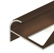 Профиль под плитку для ступеней F-образный 10 мм алюминий PV56-07 Бронза блестящая 2,7 м