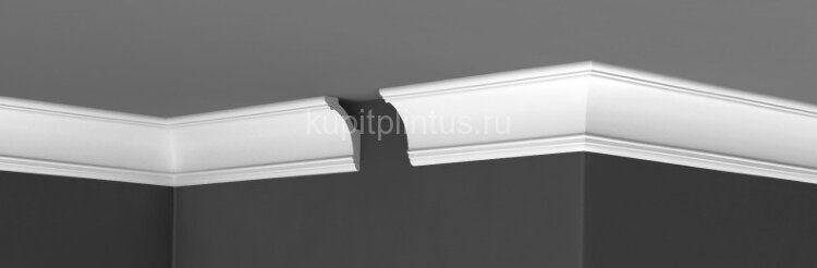 Заказать Потолочный плинтус 80х50 мм Де-Багет Декор ДП 50/80 белый 2 м Заказать Потолочный плинтус 80х50 мм Де-Багет Декор ДП 50/80 белый 2 м