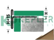 Стальной Т-образный профиль торцевой закладной 12 мм FFT 12 GP золото полированное 2,7 м