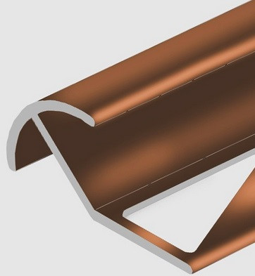 Заказать Алюминиевый профиль под плитку для наружных углов 12 мм PV71-11 коричневый блестящий 2,7 м 