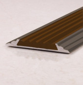 Порог одноуровневый с резиновой вставкой ПО-46 бронза матовая - коричневый 2,7 м