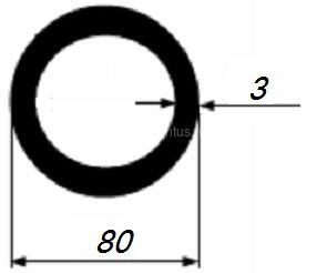 Заказать Труба алюминиевая круглая 80х3 мм 3 м Заказать Труба алюминиевая круглая 80х3 мм 3 м