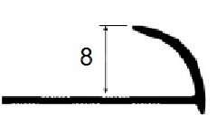 Заказать Внешний С-образный профиль из алюминия 8 мм PV16-06 Бронза матовая 2,7 м 