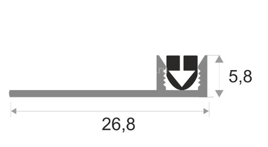 Заказать Монтажная планка с резиновой вставкой для Т-профиля ПТО-5 алюминий 2,7 м Заказать Монтажная планка с резиновой вставкой для Т-профиля ПТО-5 алюминий 2,7 м