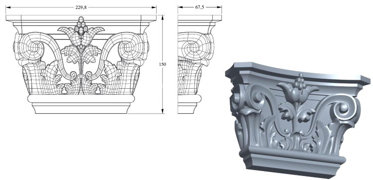Заказать Капитель пилястры Orac Decor Purotouch K201 62х149 мм Заказать Капитель пилястры Orac Decor Purotouch K201 62х149 мм